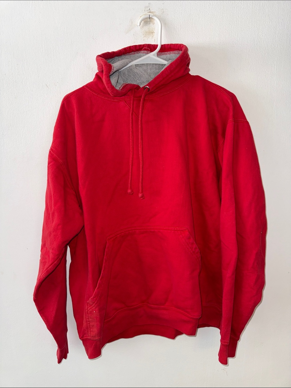 Vintage 90s Champs Sports Red Blank Hoodie Waffle Lined Heavyweight XL